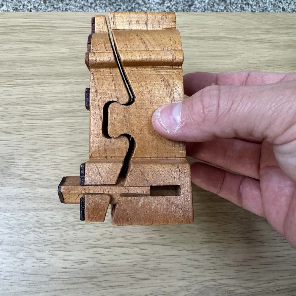 Handcrafted Wooden Lighthouse Shape Secret Jewelry Puzzle Box 4.5